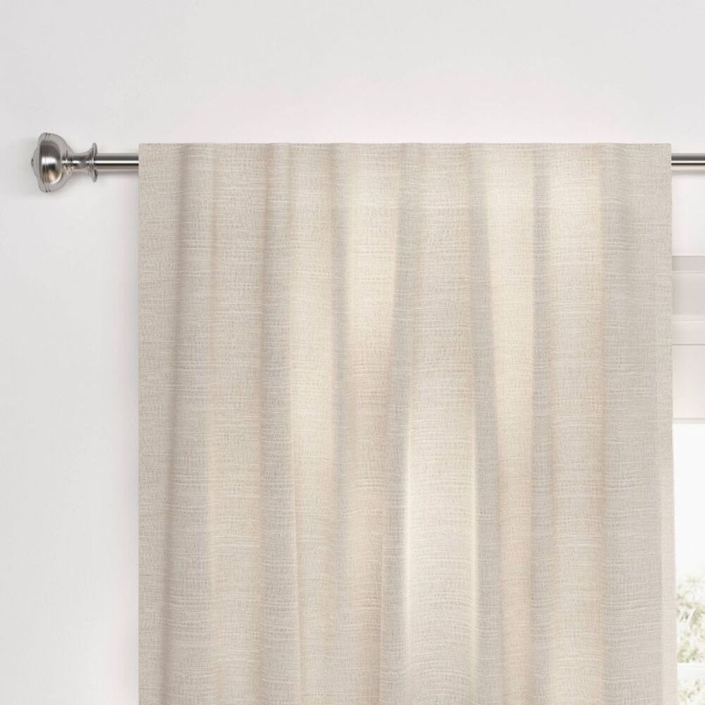 50"x84" Blackout Textural Overlay Window Curtain Panel Cream - Threshold